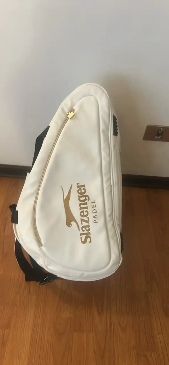 Bolso de pádel Slazenger blanco con compartimentos - 5