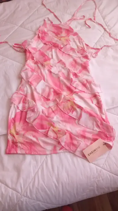 Vestido corto floral rosa Sheinbae - miniatura 1
