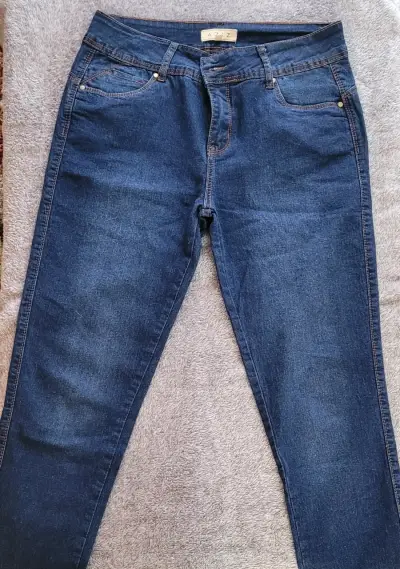 Jeans azul oscuro para mujer Azz - miniatura 1
