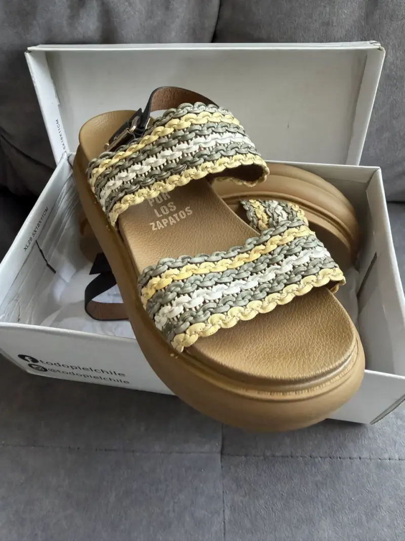 Sandalias de plataforma tejidas multicolor - 1