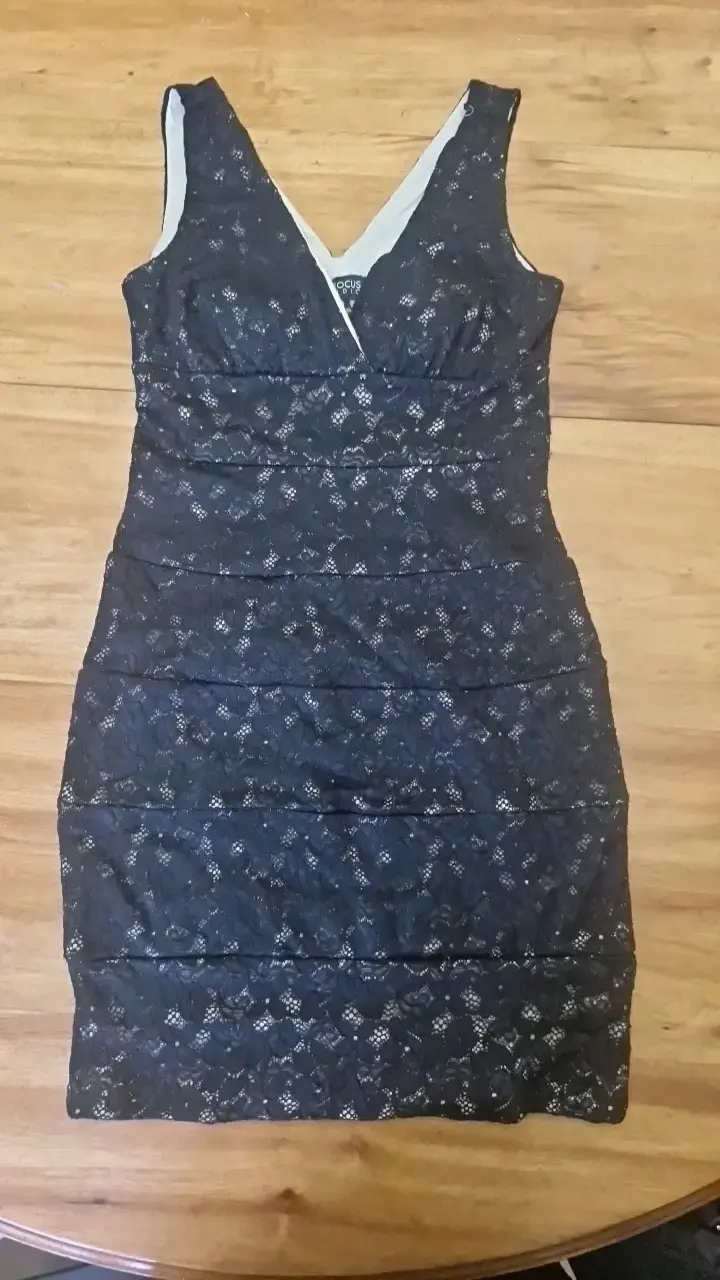 Vestido de encaje negro Enfocus Studio talla 14 - 1