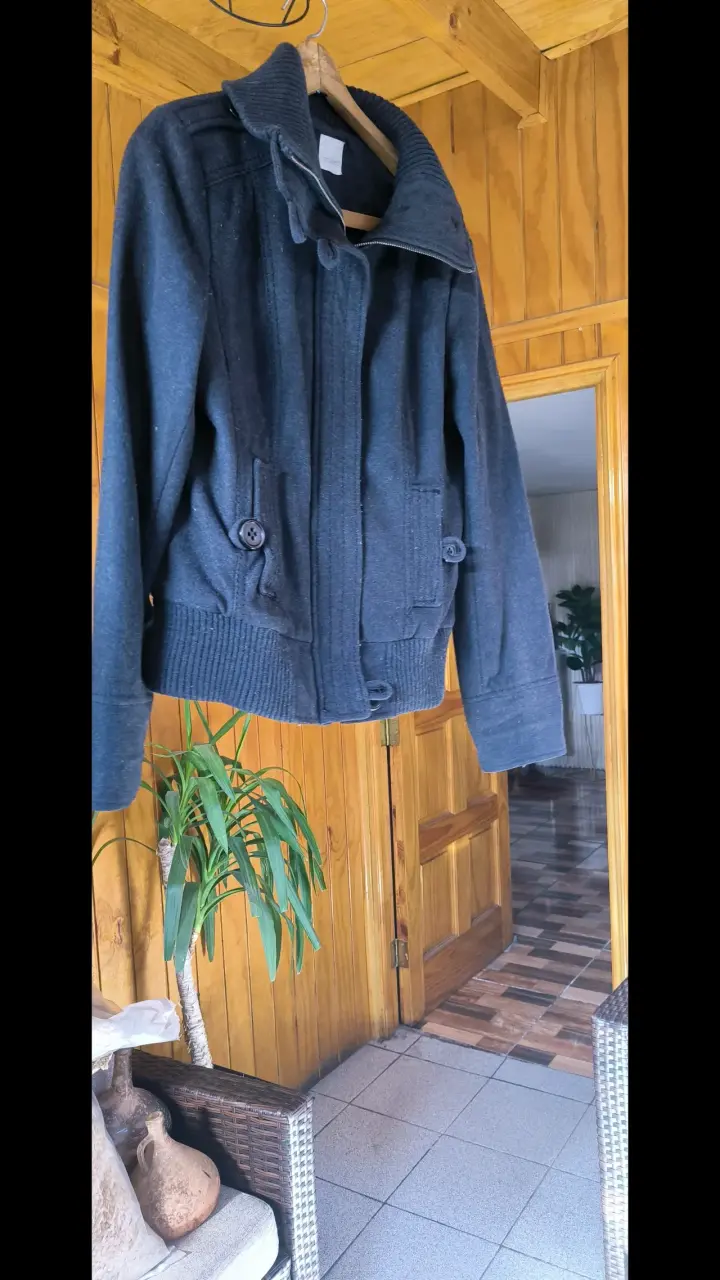 Chaqueta de lana azul oscuro para mujer - 2