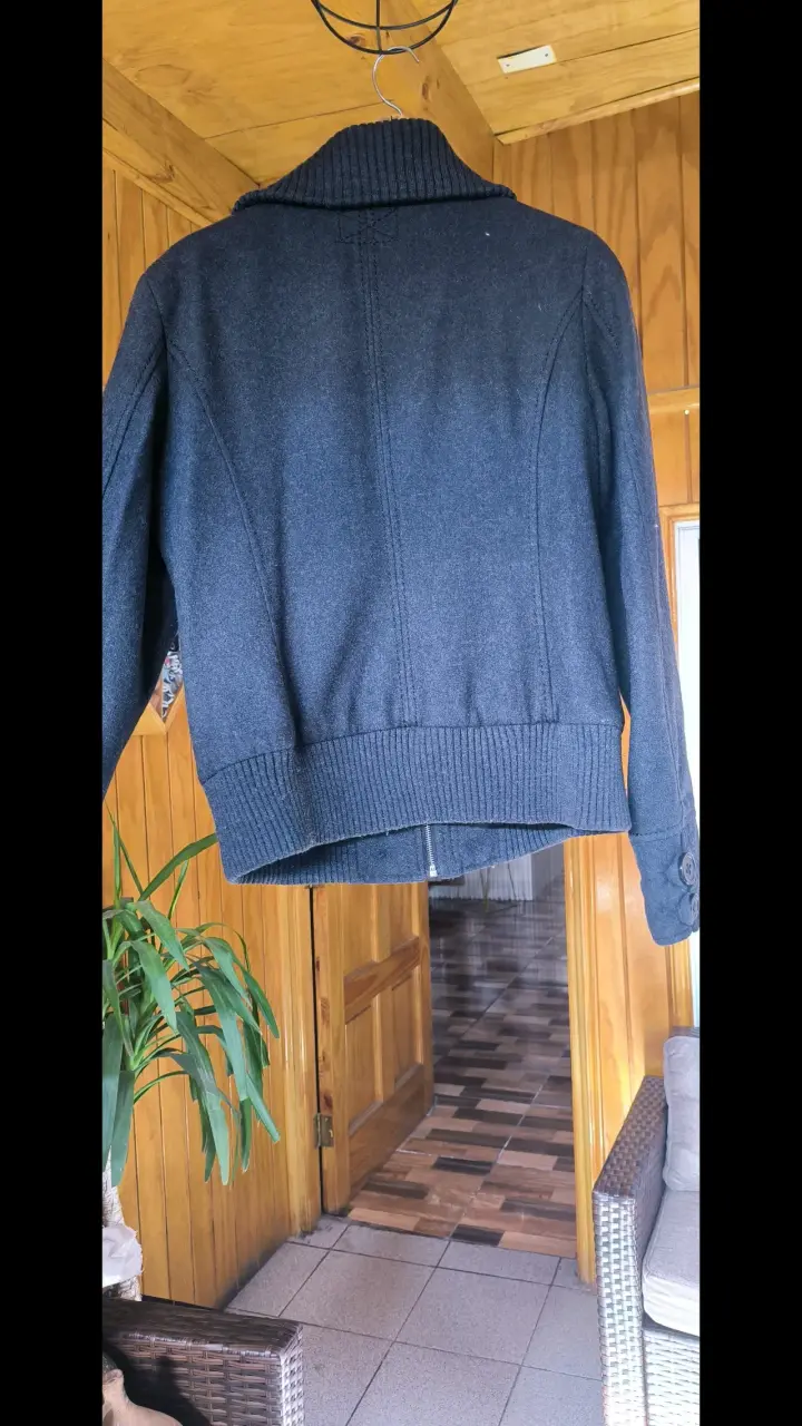 Chaqueta de lana azul oscuro para mujer - 3