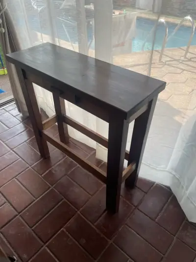 Mesa de Madera con Cajón Estilo Rústico - miniatura 4
