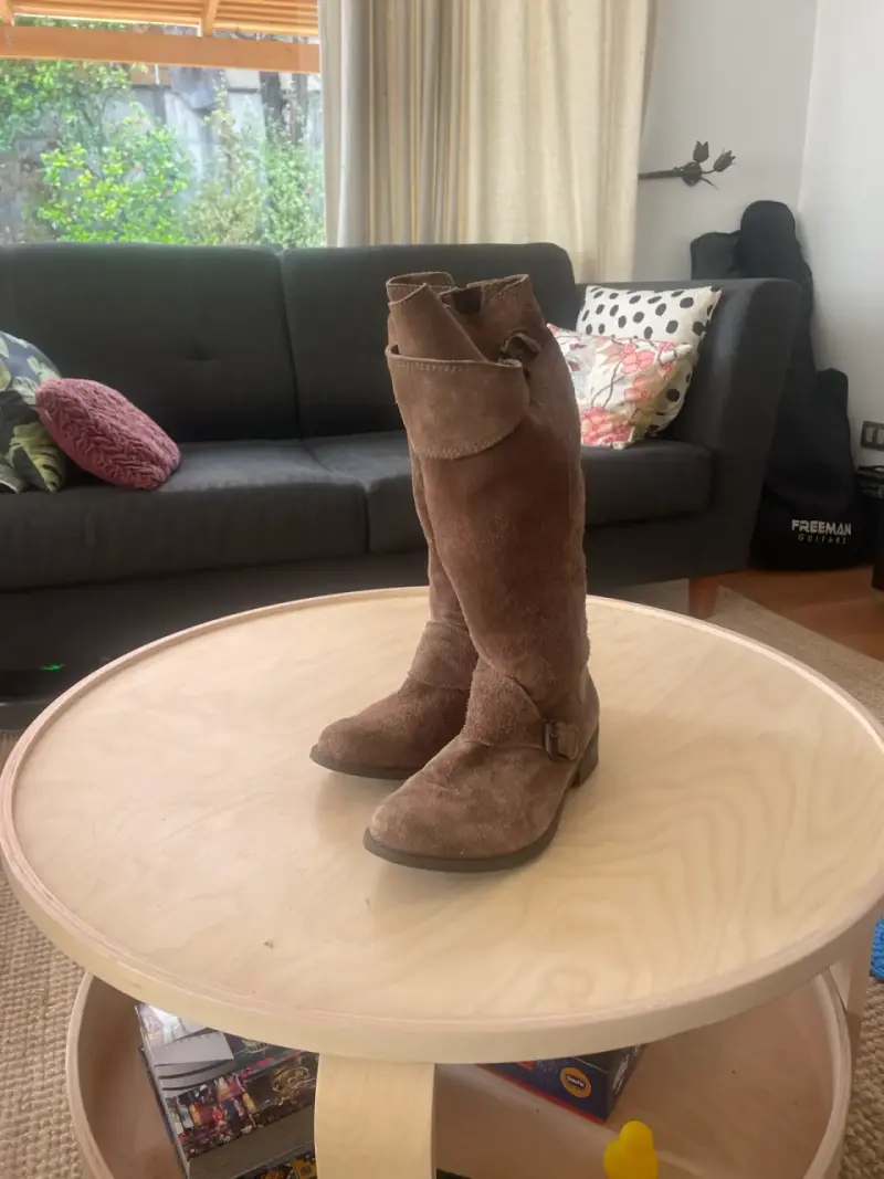 Botas de gamuza marrón para mujer - 2