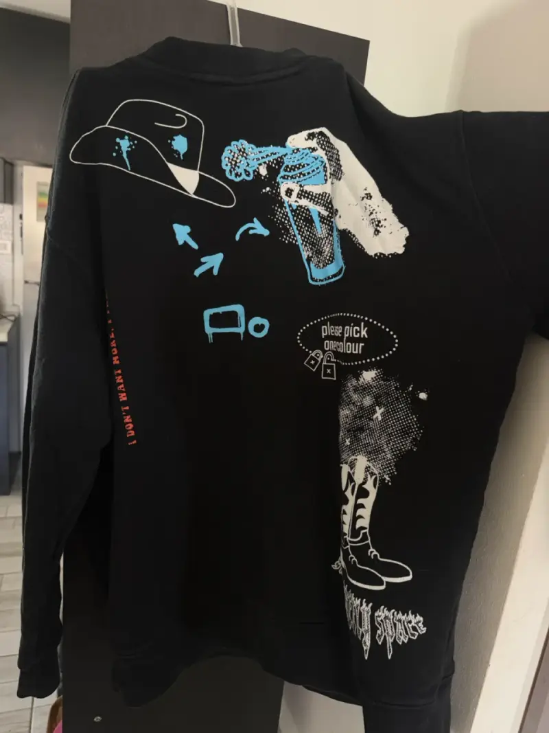 Polerón negro estampado Zara - 2