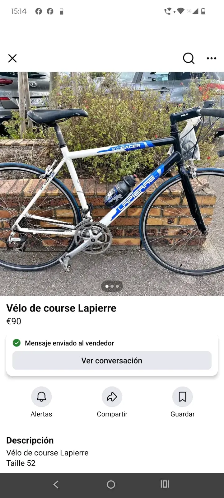 Bicicleta de carretera Lapierre talla 52 - 1