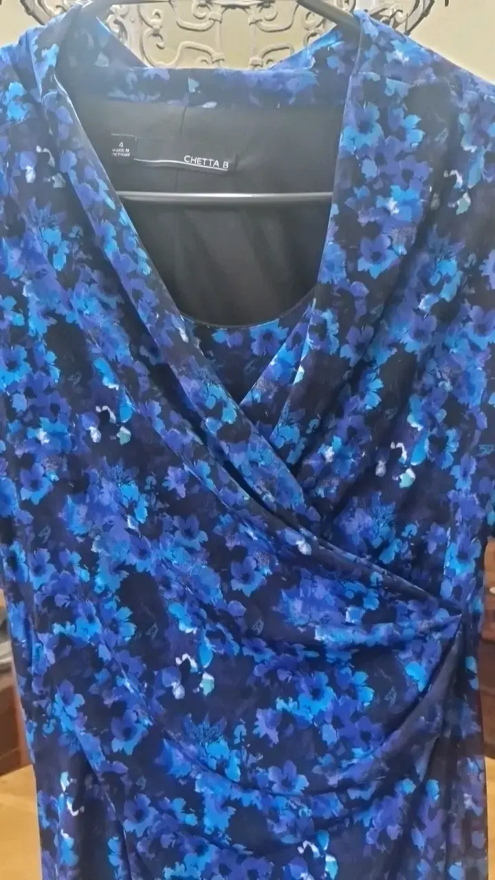 Vestido azul estampado floral Chetta B - 2