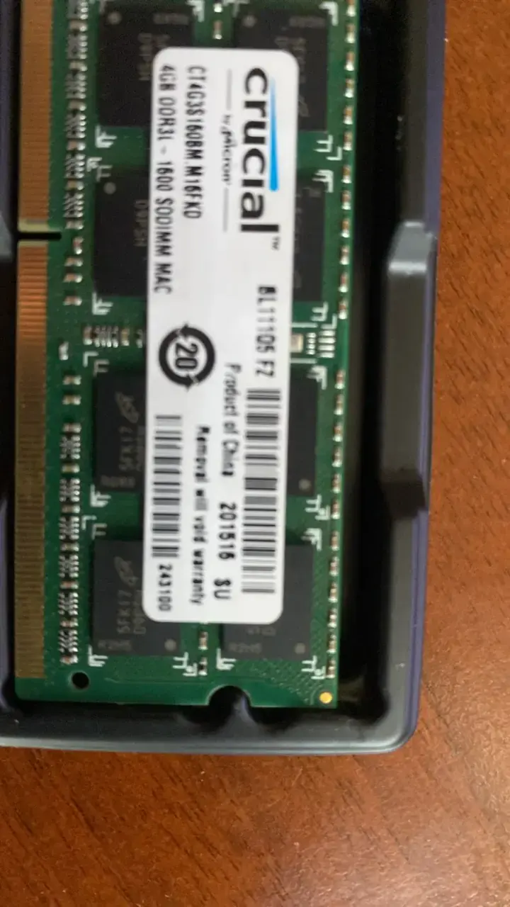 Memoria RAM Crucial 4GB DDR3L 1600 SODIMM - 1