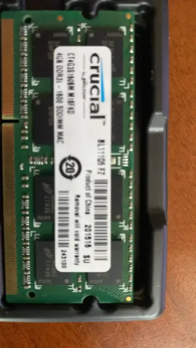 Memoria RAM Crucial 4GB DDR3L 1600 SODIMM - miniatura 2