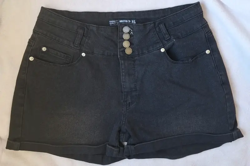 Shorts de mezclilla negros Mujer - 1