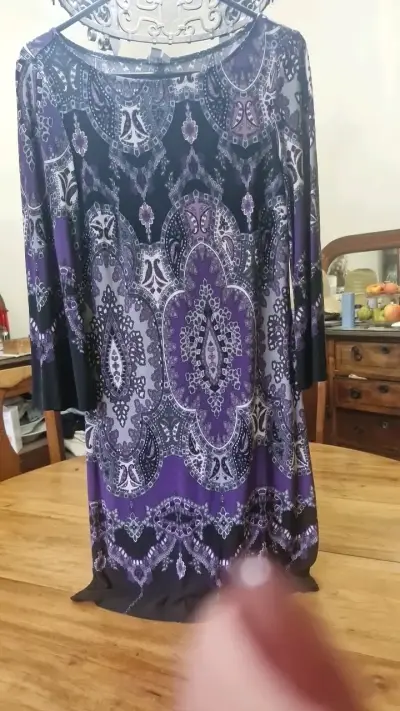 Vestido estampado bohemio en tonos morados - miniatura 1