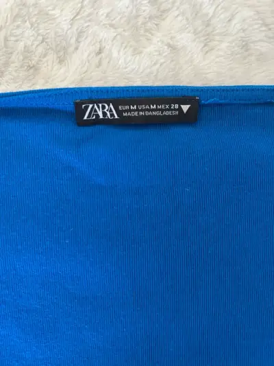Polera azul de mujer Zara talla M - miniatura 3