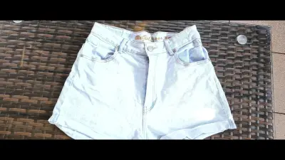 Shorts de mezclilla claros para mujer talla 32 - miniatura 1