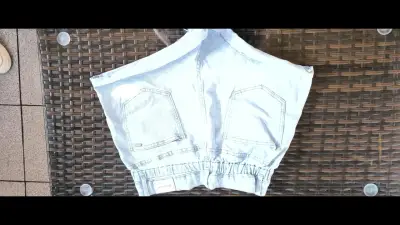 Shorts de mezclilla claros para mujer talla 32 - miniatura 2