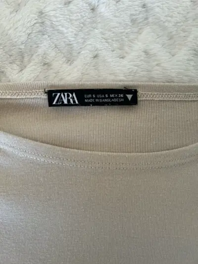 Polera beige de mujer Zara talla S - miniatura 3