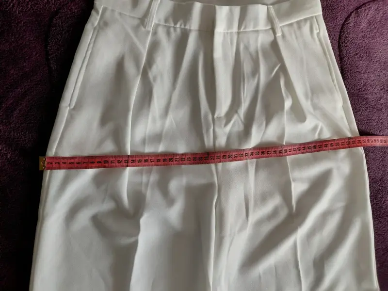 Pantalones blancos hueso de vestir Anewsta talla L - 3