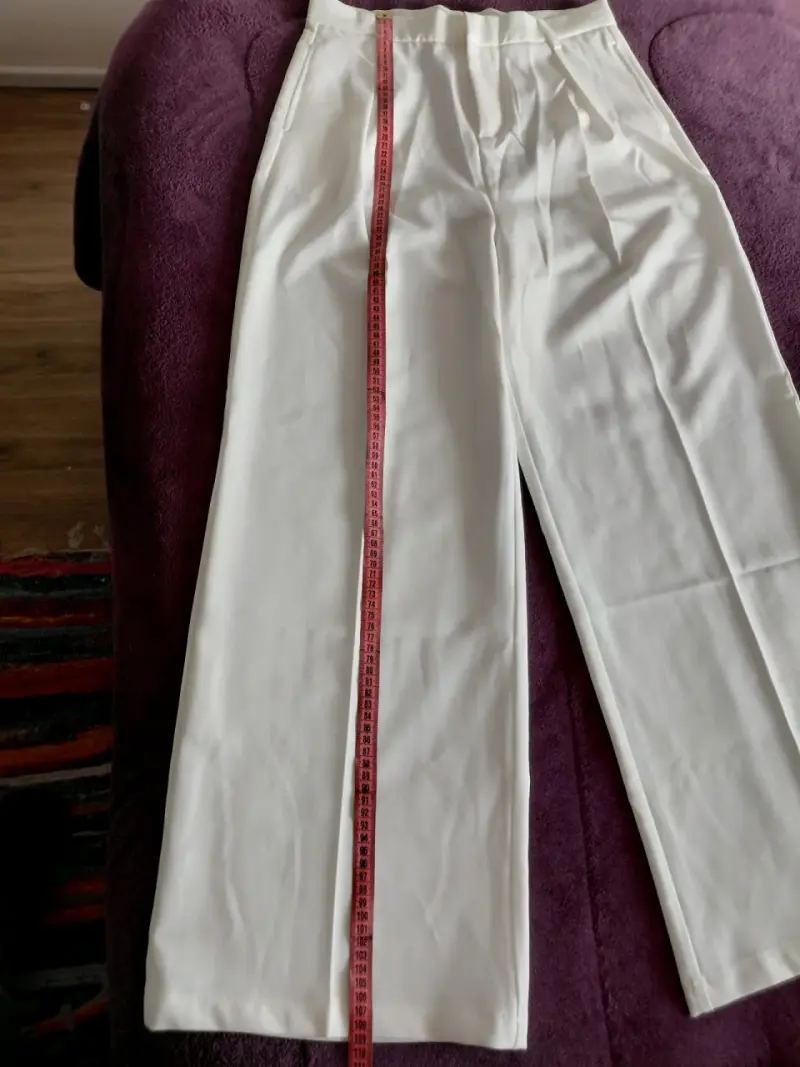 Pantalones blancos hueso de vestir Anewsta talla L - 5