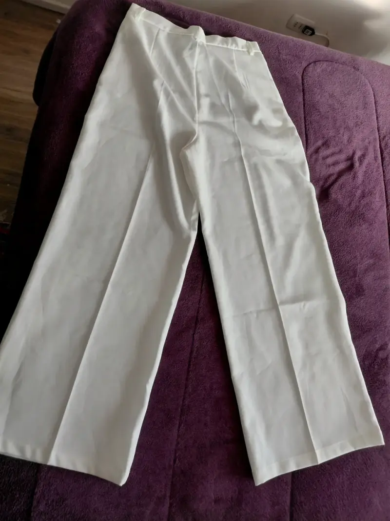 Pantalones blancos hueso de vestir Anewsta talla L - 6