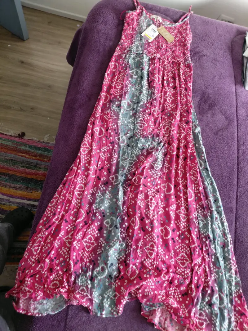 Vestido largo estampado rosa Tatianna - 2