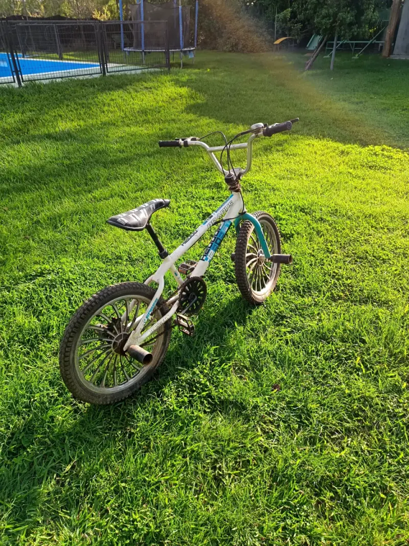 Bicicleta Brabus BMX blanca y azul - 4
