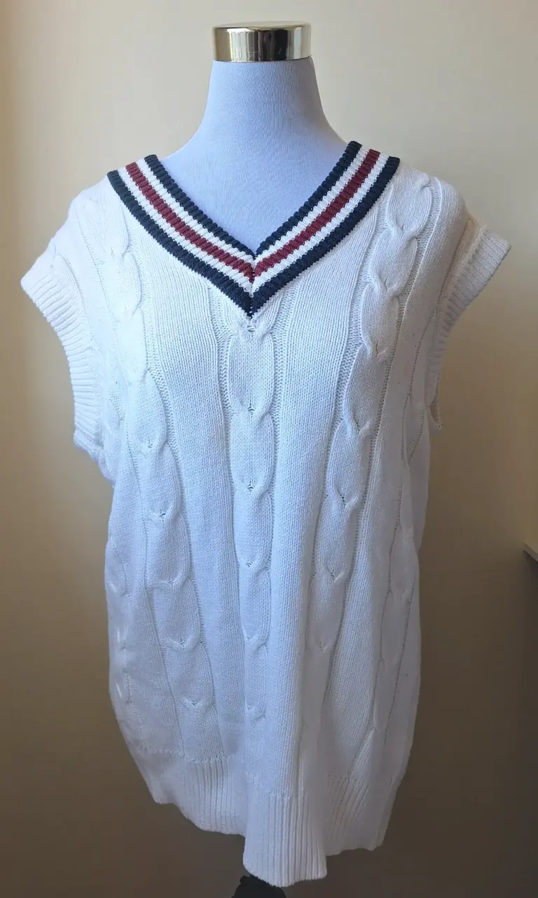Chaleco sin mangas blanco Oversize