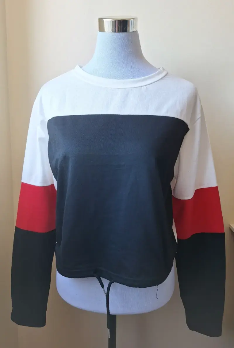 Poleron delgado tricolor para mujer