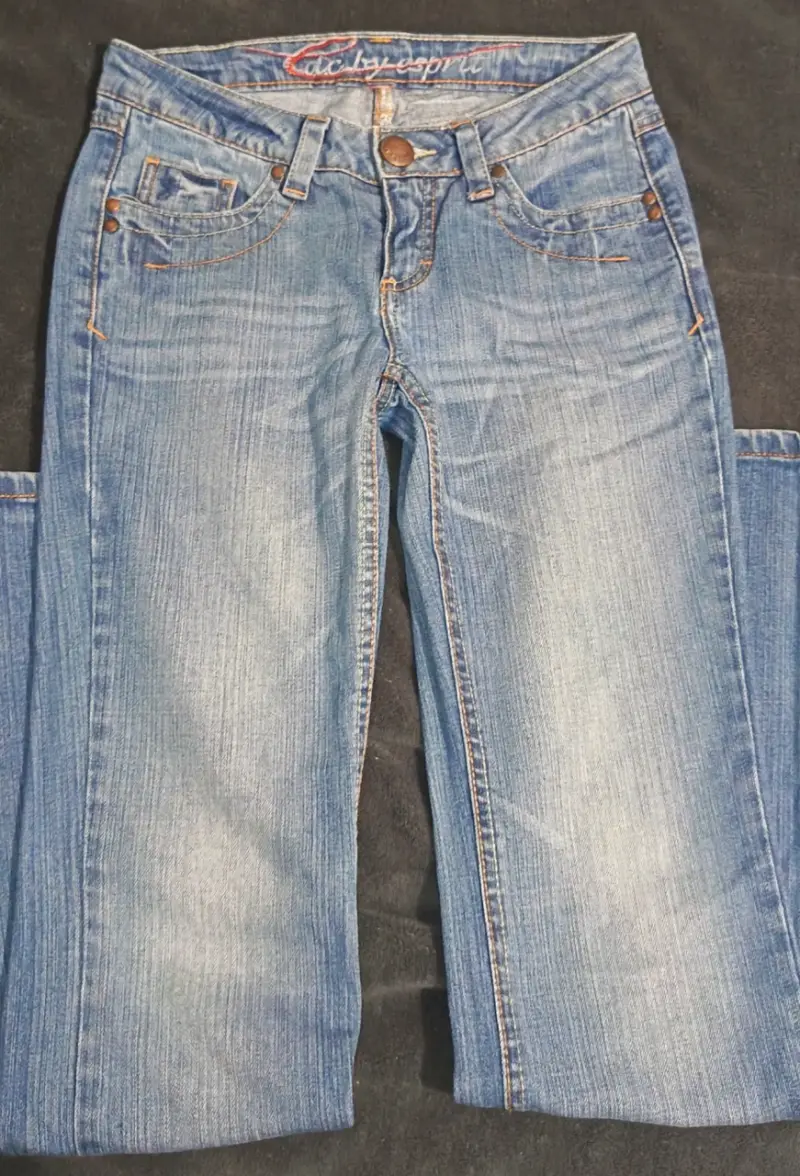 Jeans de mezclilla azul para mujer - 2