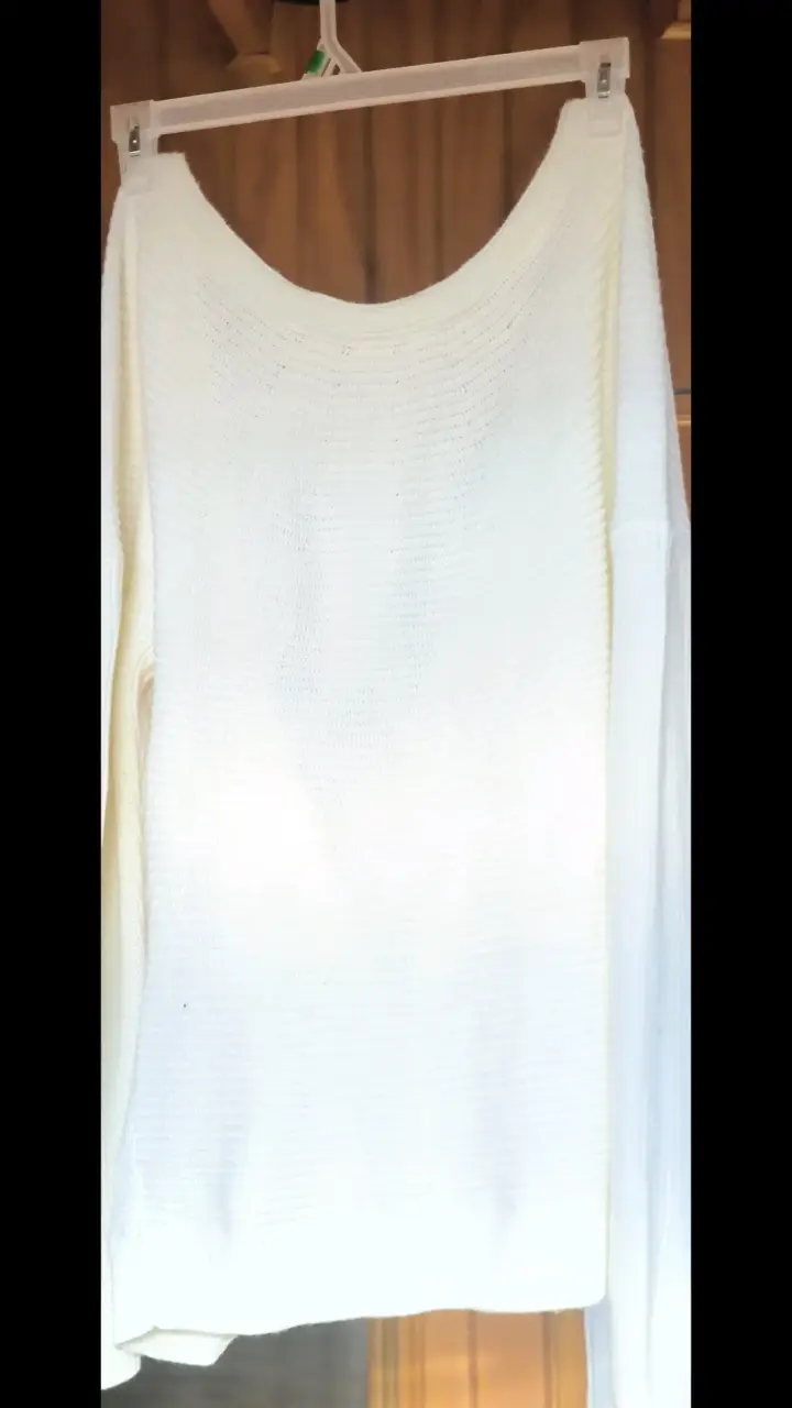 Suéter blanco de punto para mujer - 2