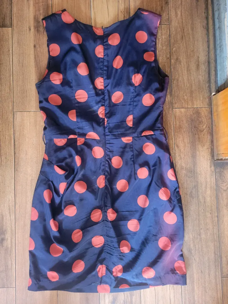 Vestido de Lunares Azul y Naranja Therapy Talla L - 2