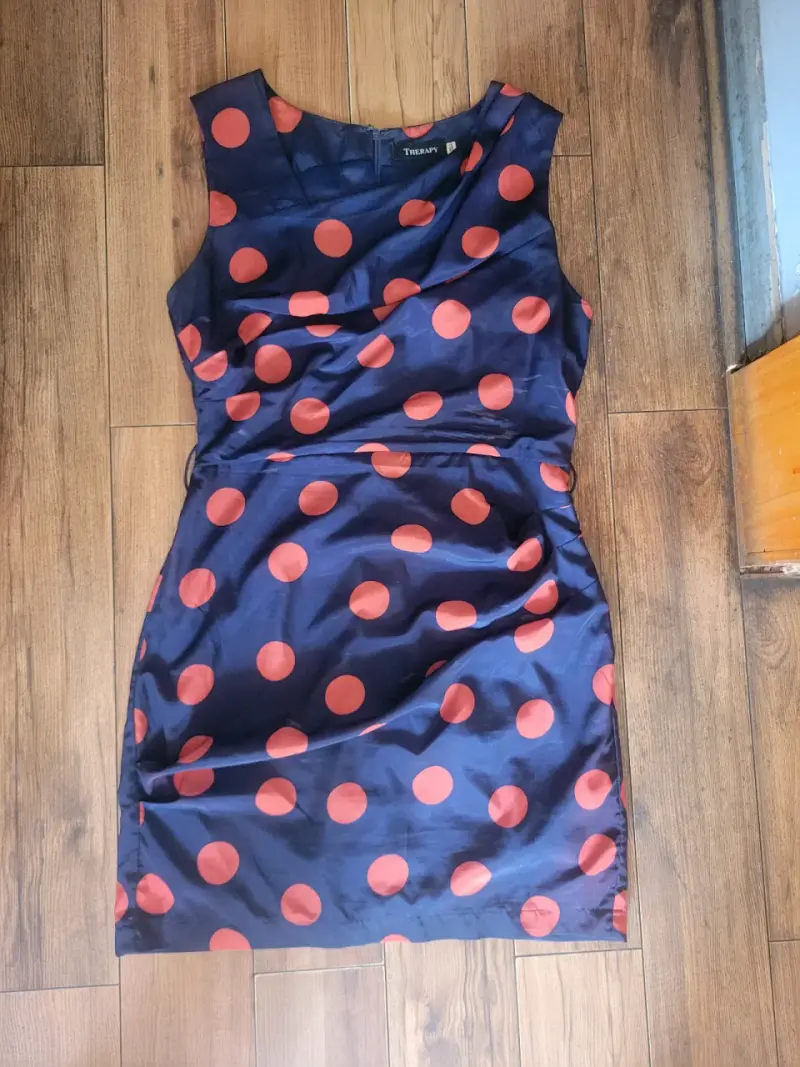Vestido de Lunares Azul y Naranja Therapy Talla L - 3