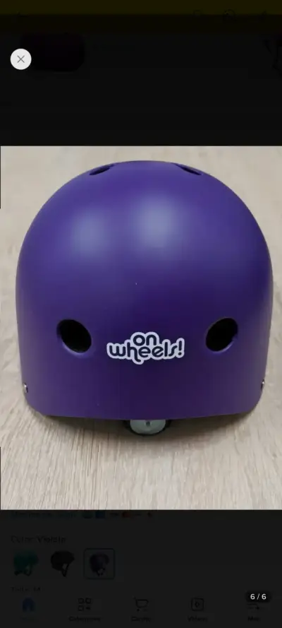 Casco de bicicleta morado On Wheels con luz trasera - miniatura 1