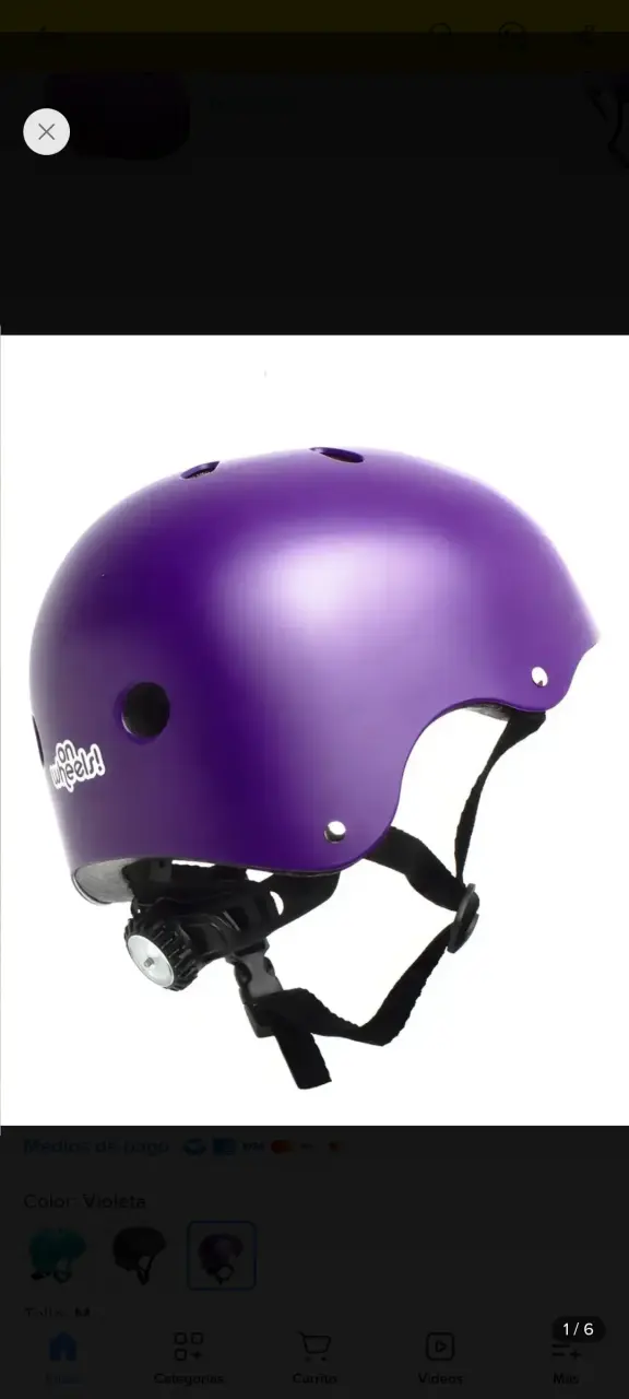 Casco de bicicleta morado On Wheels con luz trasera - 3