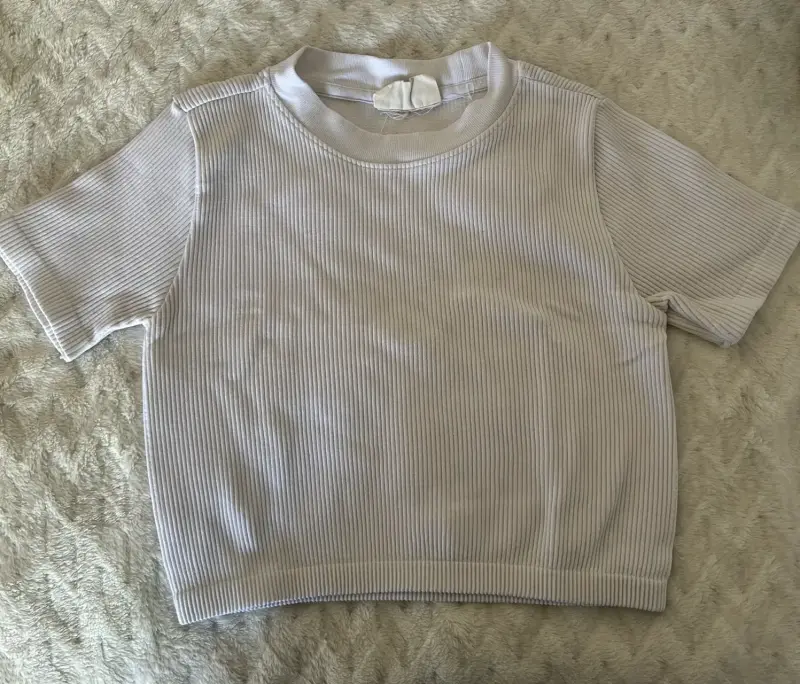 Polera blanca de algodón Americano talla XS - 1