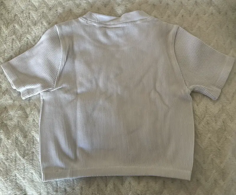 Polera blanca de algodón Americano talla XS - 2