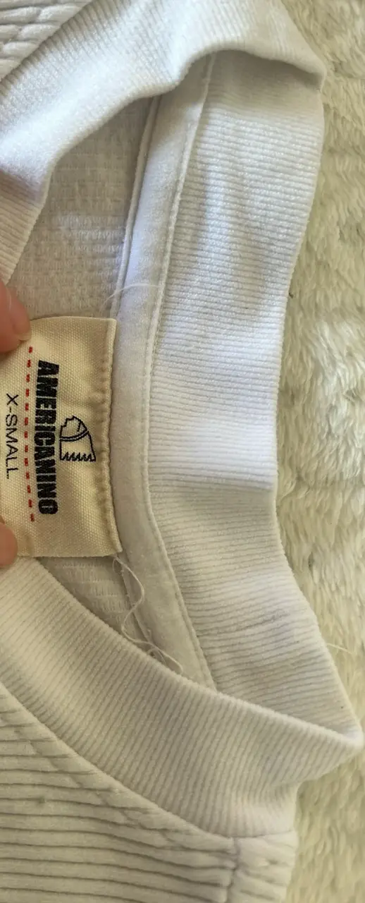 Polera blanca de algodón Americano talla XS - 3