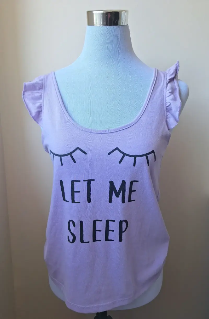 Polera de pijama sin mangas lila
