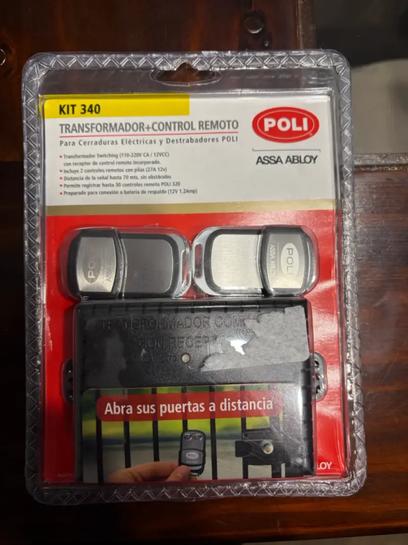 Kit transformador y control remoto para cerradura