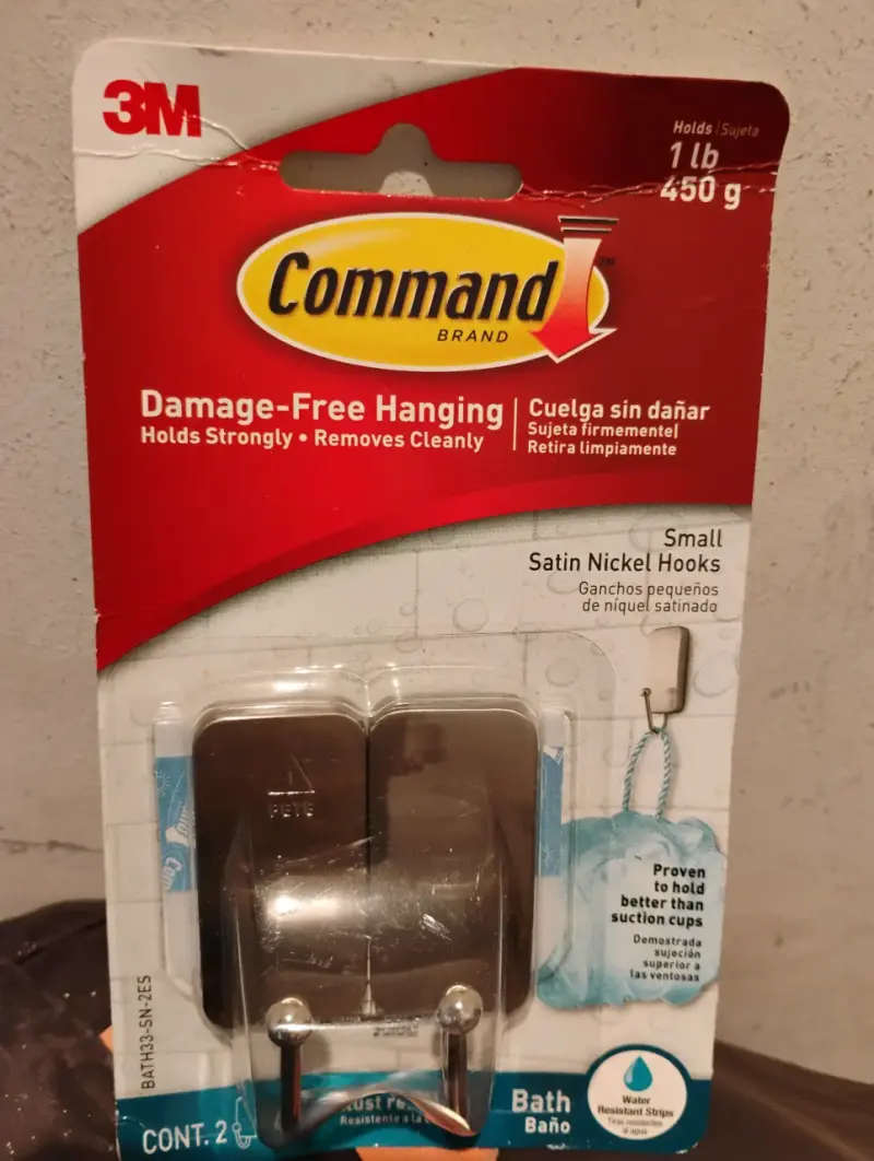 Ganchos 3M Command Baño Níquel Satinado (2 ud) - 2