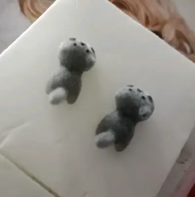 Aros con diseño de gato gris - miniatura 2