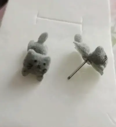 Aros con diseño de gato gris - miniatura 4