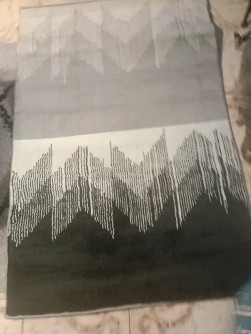 Alfombra moderna gris y negra 100x150 cm - 2