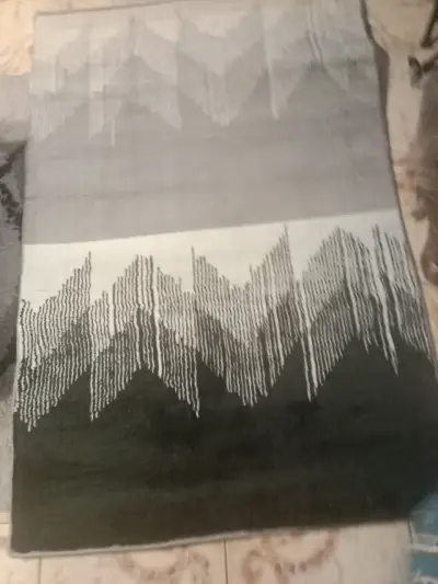 Alfombra moderna gris y negra 100x150 cm - miniatura 2