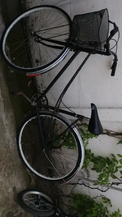 Bicicleta urbana con canasto negro aro 26 - miniatura 2
