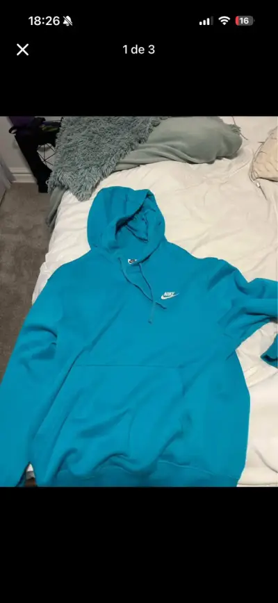 Polerón con capucha Nike azul unisex - miniatura 1