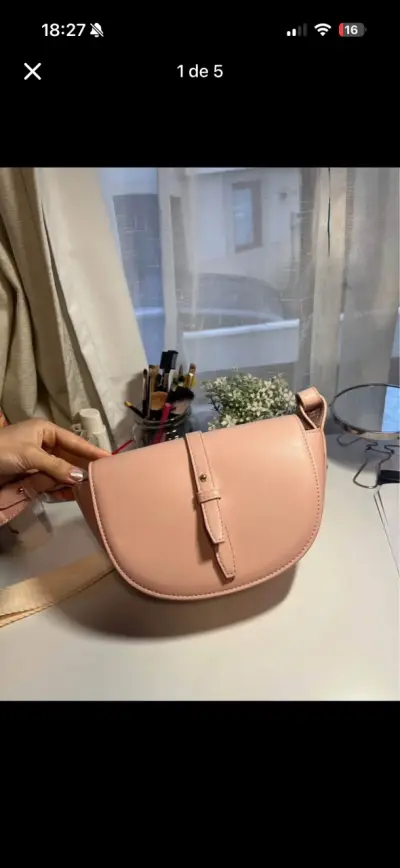 Cartera bandolera rosada elegante - miniatura 1