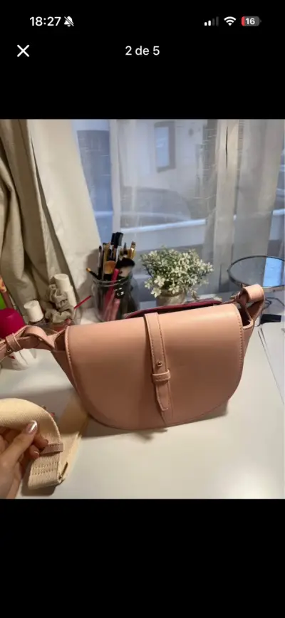 Cartera bandolera rosada elegante - miniatura 2
