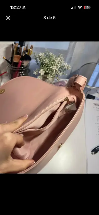 Cartera bandolera rosada elegante - miniatura 3