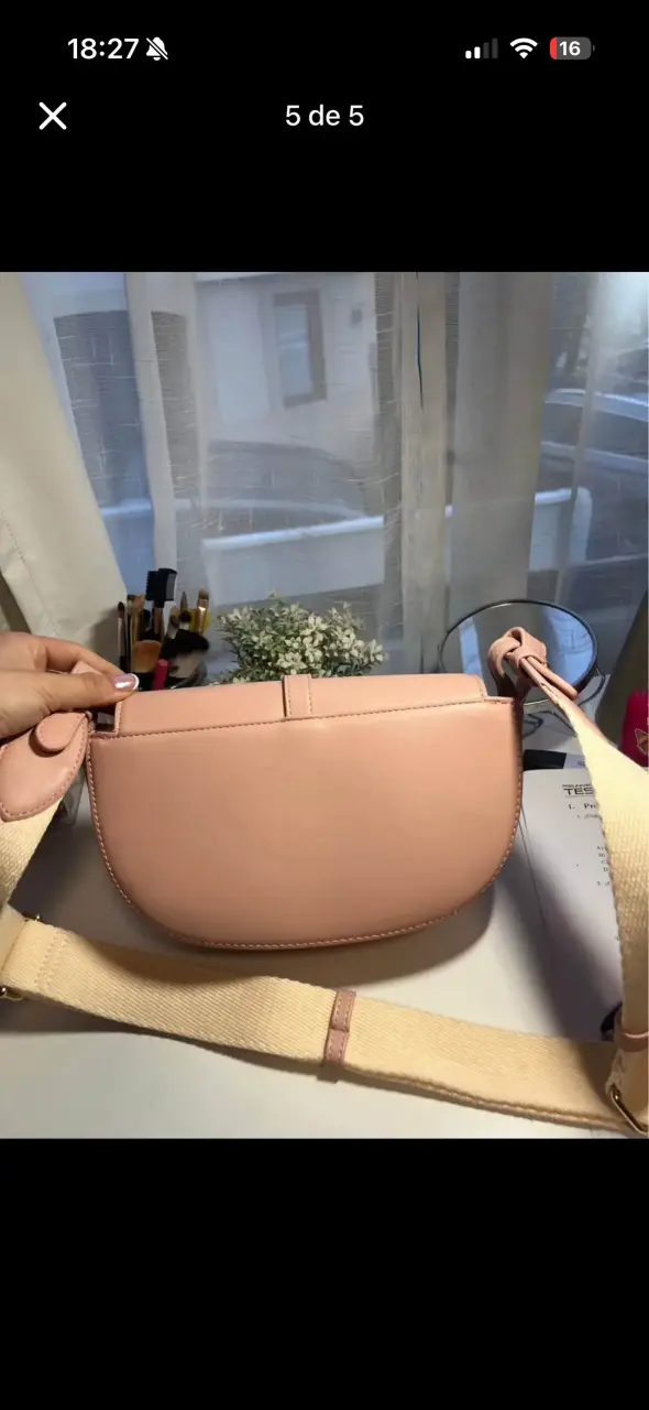 Cartera bandolera rosada elegante - 4