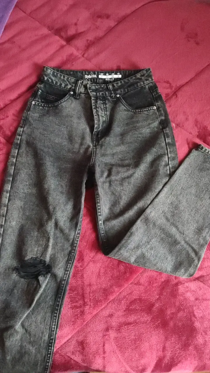 Jeans grises desgastados Sybilla para mujer